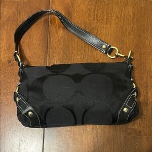 Coach Black Mini Bag with Gold Accents